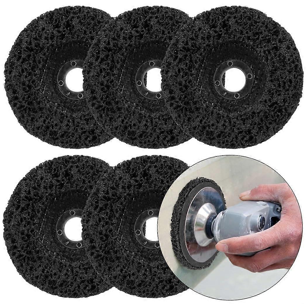 5 pieces of stripping discs for angle grinders, 10.2 x 1.6 cm grinding discs for rust, paint, and oxidation removal, black, 5 pieces.
