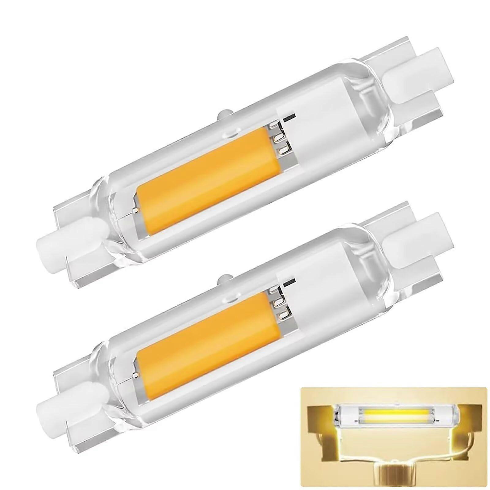 R7S LED 78mm Dimmable COB Rod Lamp 4000K 2000 LM No Flicker Replacement For 200W Halogen 360 Degree Beam Pack Of 2