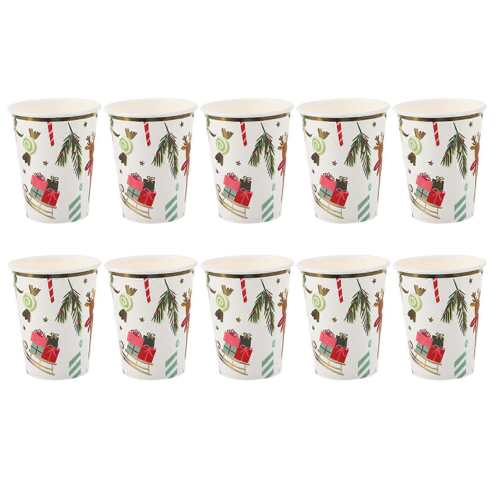 Paper Coffee Cups Multi-Colored Restaurants Disposable Convenient 10Pcs