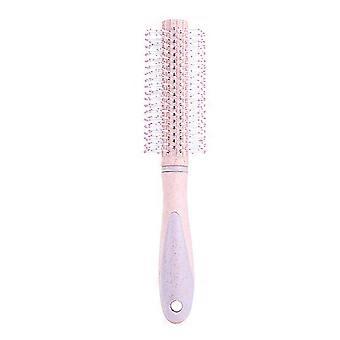 Curling Roll Comb Wheat Straw Hair Comb Cylindrical Shape For Curly Hair Styling Light Pink 1Pack