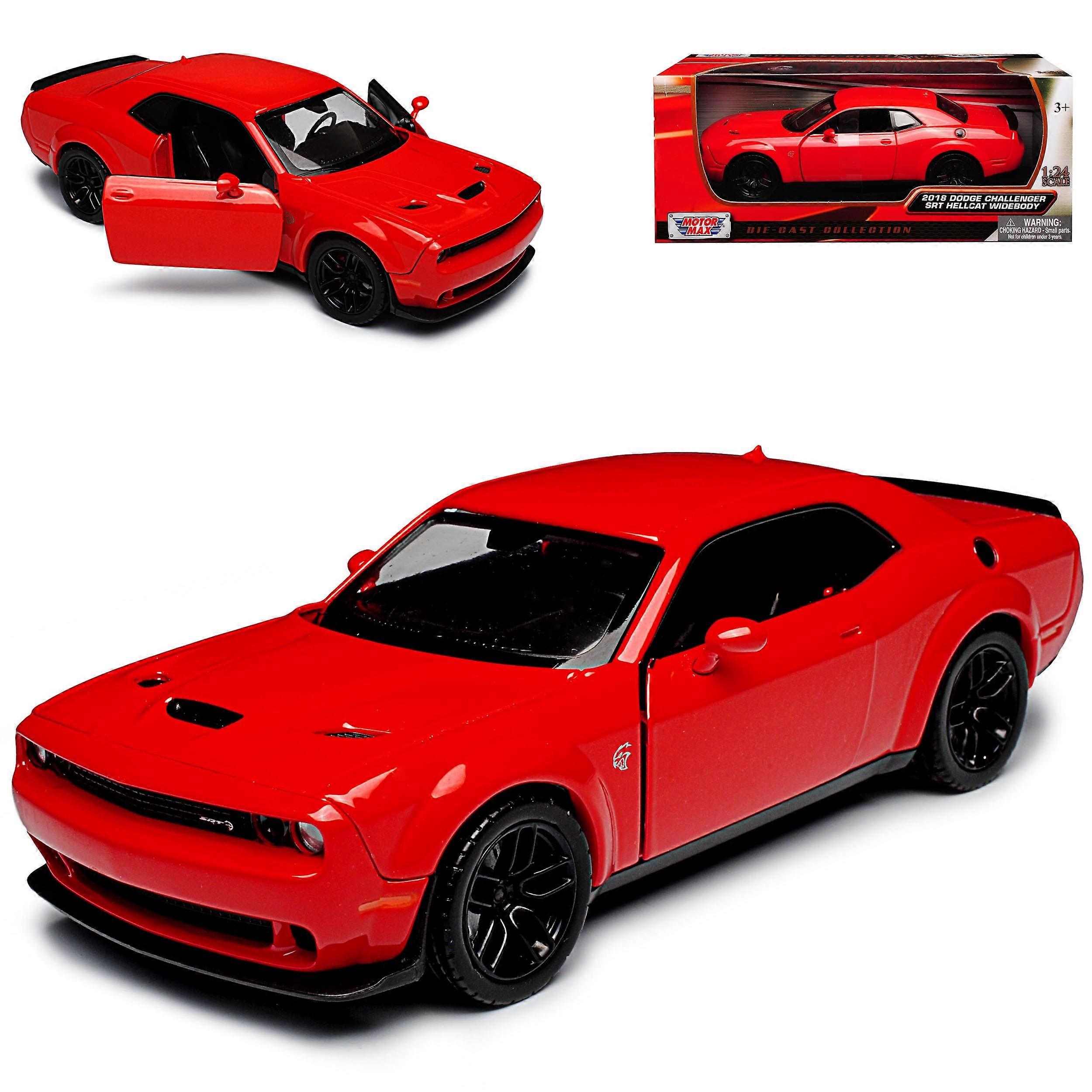 Challenger SRT Hellcat Widebody LC Coupe 2008 1/24 Scale Model Car Red with Custom Number Plate