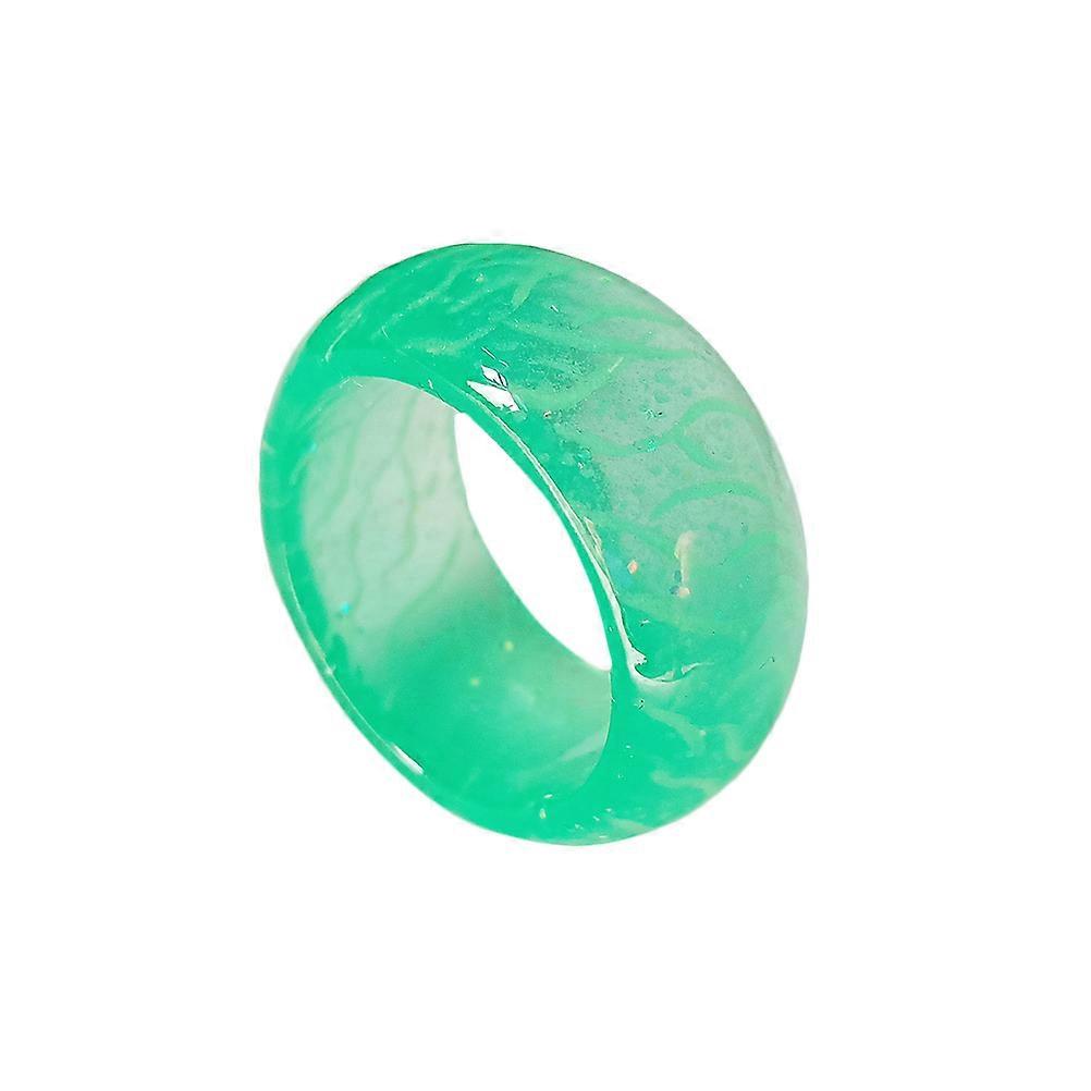 Glow In Dark Luminous Flower Pattern Ring Simple Resin Green For Kids Party Size 7 1Set