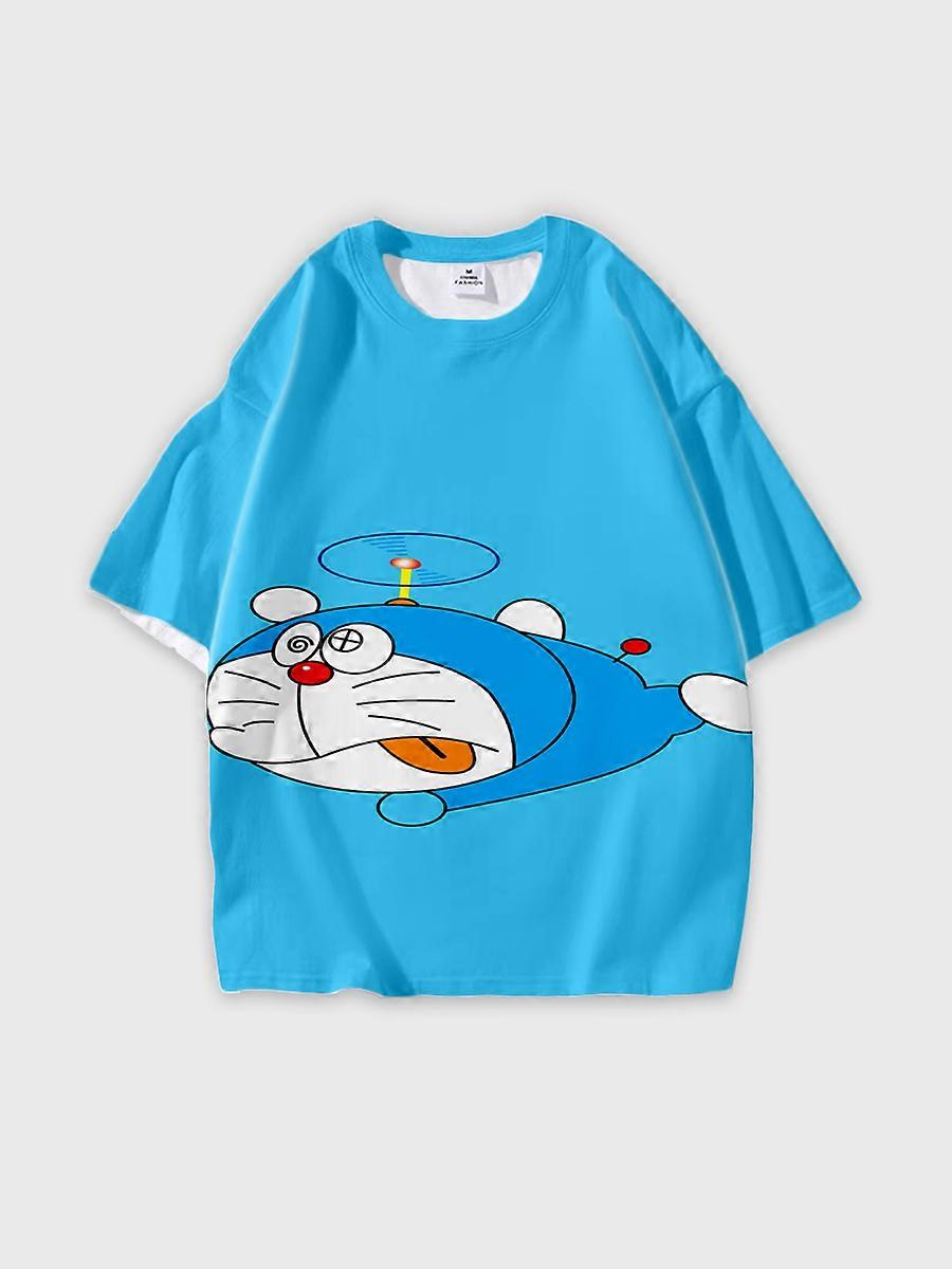 T-shirt round neck Cartoon Pattern loose short sleeve A36