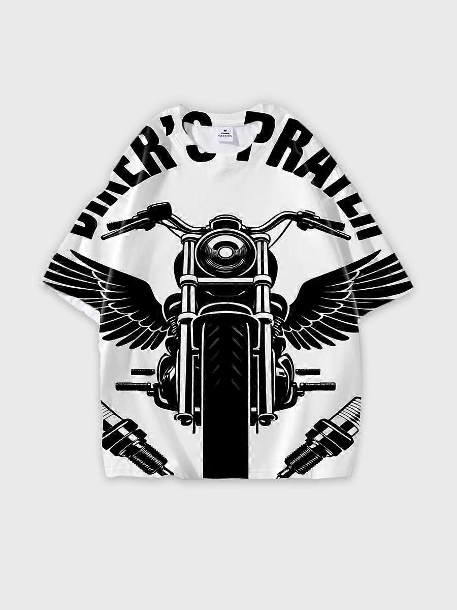 T-shirt round neck Pattern loose short sleeve E471