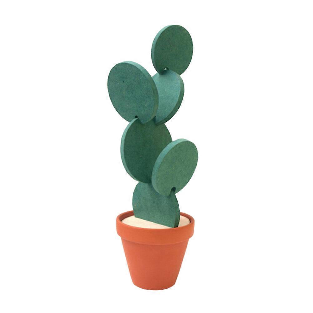 Silicone Green Coasters Set Cactus Potted Cup Mat Heat Resistant Nonslip for Placing Cups 4 Pieces