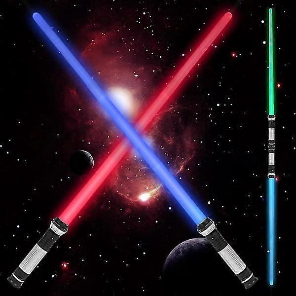 Light up saber 7 colors 2 in 1 LED expandable dual light sword with sound (motion-sensitive) and contact