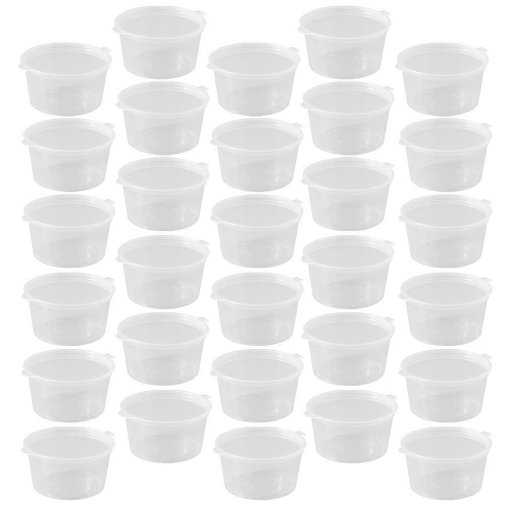 Transparent Plastic Sauce Containers with Lids for Storage Use 100Pcs Reusable Dipping Sauce Cups