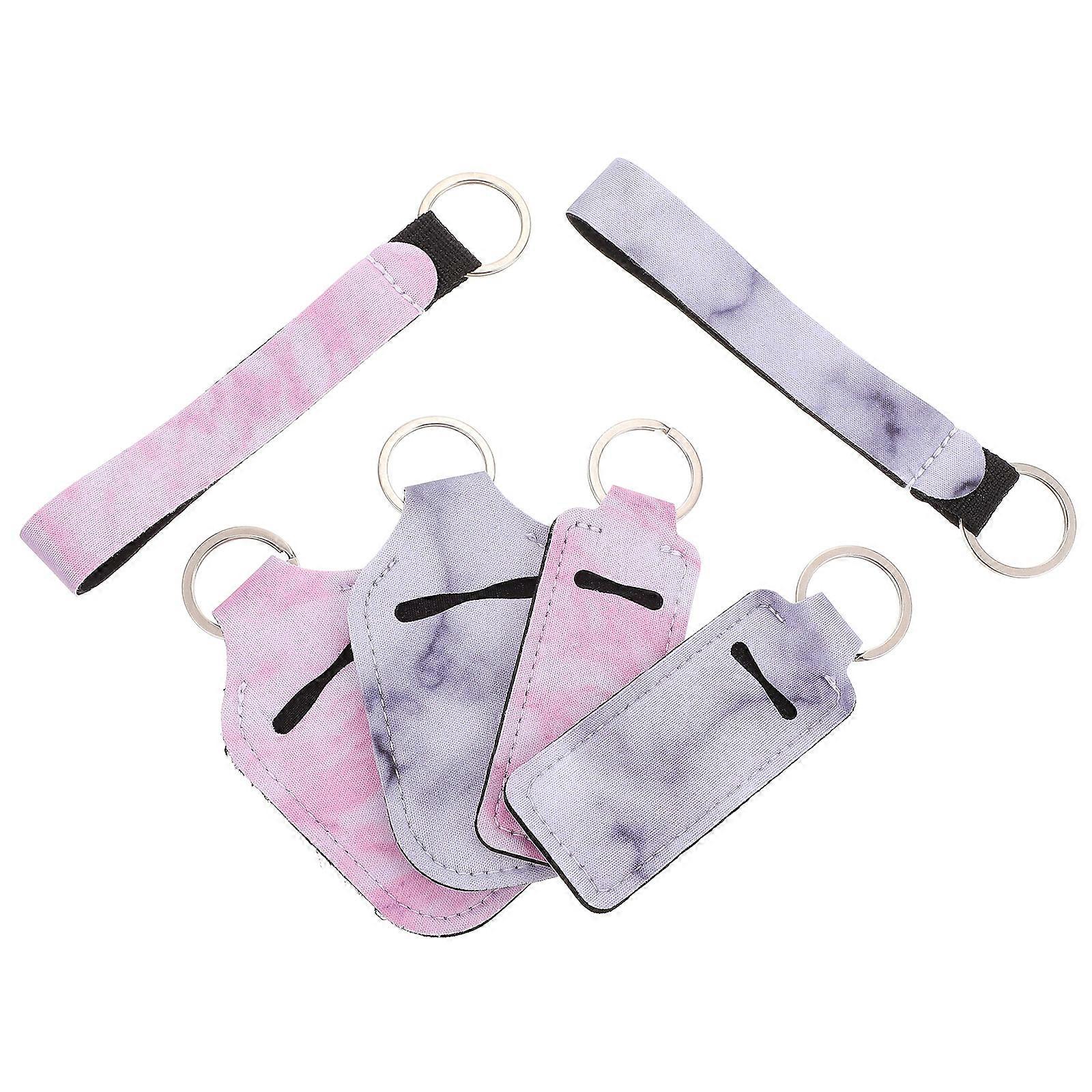 Portable Design Marble Keychain Supplies For Lip Cream And Key Storage Assorted Color 6 Pcs