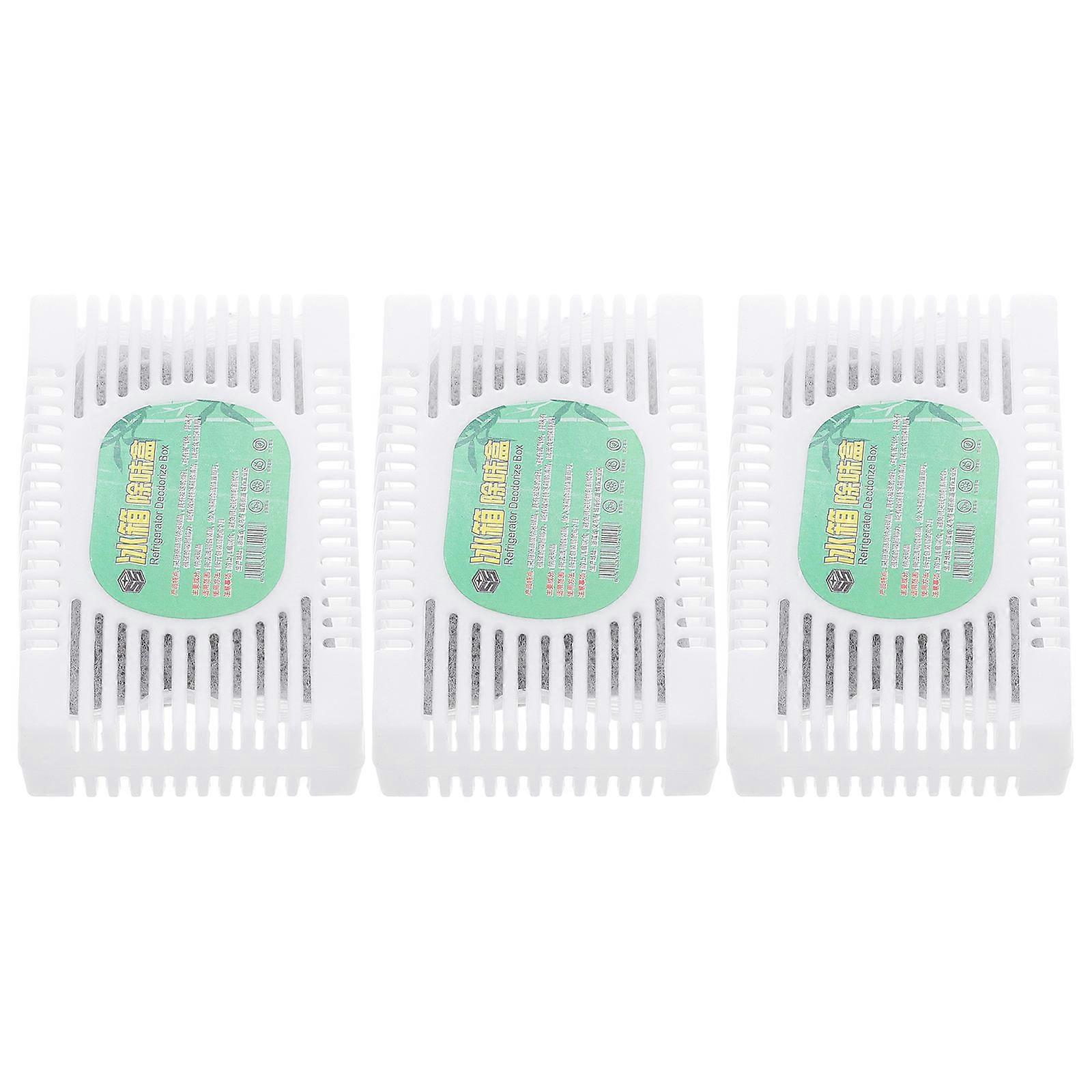 Refrigerator Odor Deodorizer For Fridge Car Coolers And Lunch Boxes White Rectangular Odor Removal 3Pcs