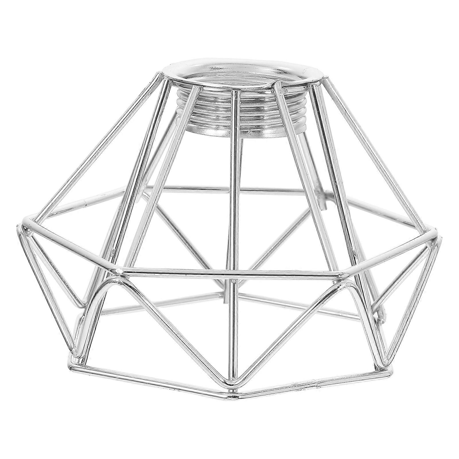 Silver Iron Lampshade with Unique Design for Lamp Use Small Diamond Shape 2 Pieces