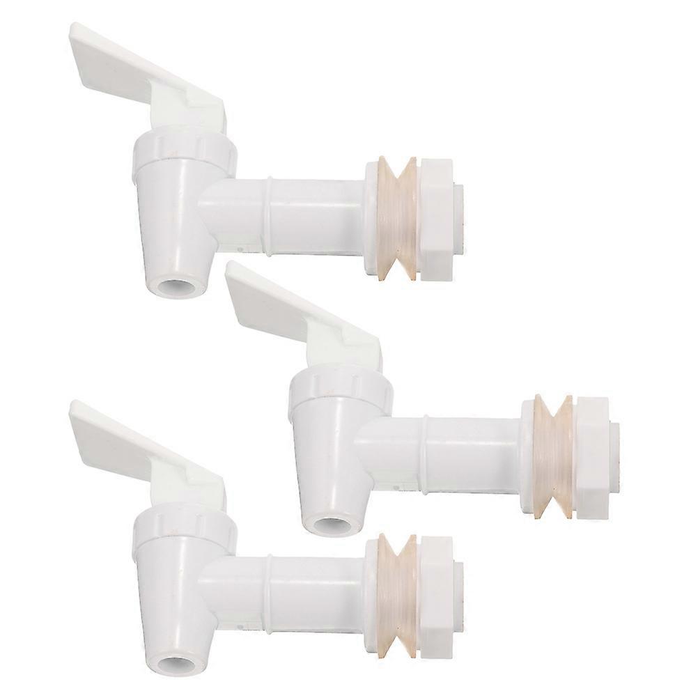 Plastic Water Dispenser Spigot Replacement for Home Use White Durable Material Easy Flow Control 3pcs