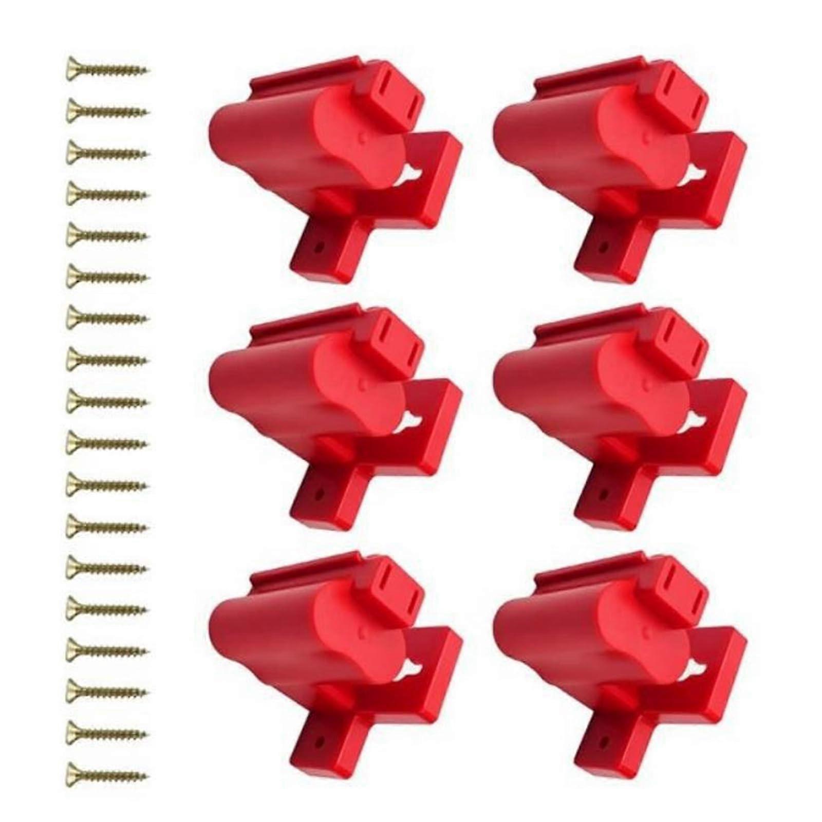 6 x 12V Battery Wall Mount Brackets, Heavy-Duty Tool Holders, Storage Rack Accessories for Organizing Electric Tools