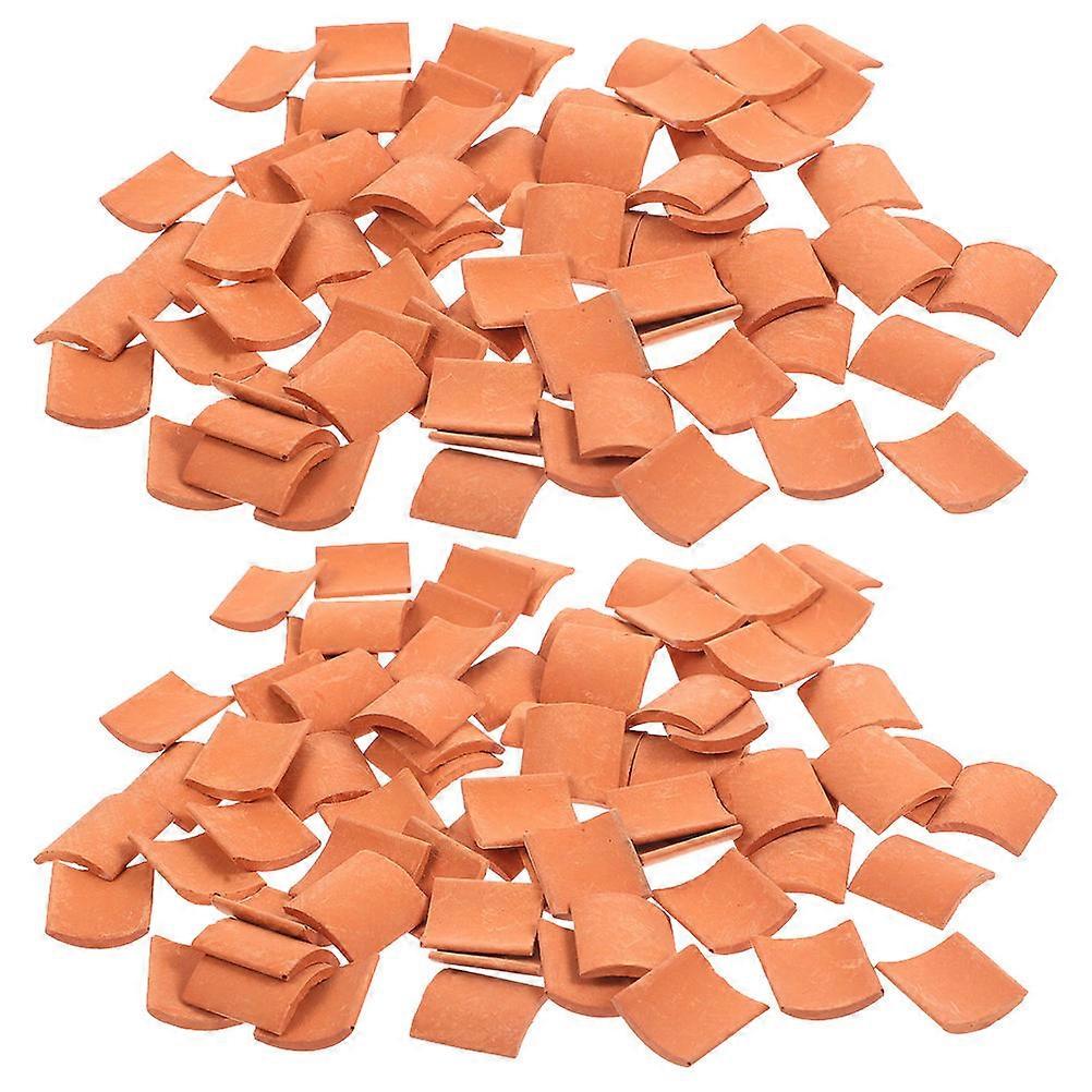 60 pcs Miniature Roof Tiles for DIY Dollhouse, Garden Diorama & Micro Landscape Models – Durable Simulated Tiles for Creative Mini Projects & Sand