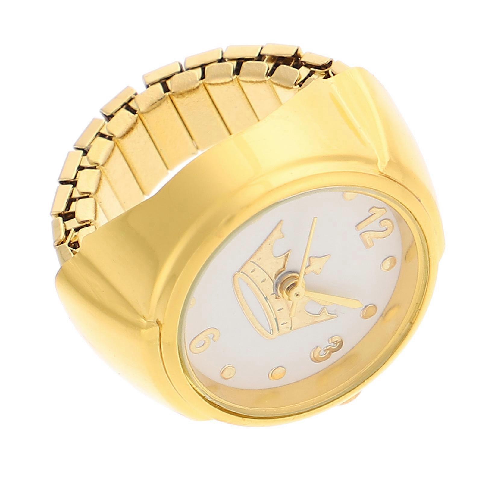 Portable Crown Ring Watch – Unique Decorative Finger Watch with Gradient Design for Parties, Accurate Timekeeping & Easy Wear