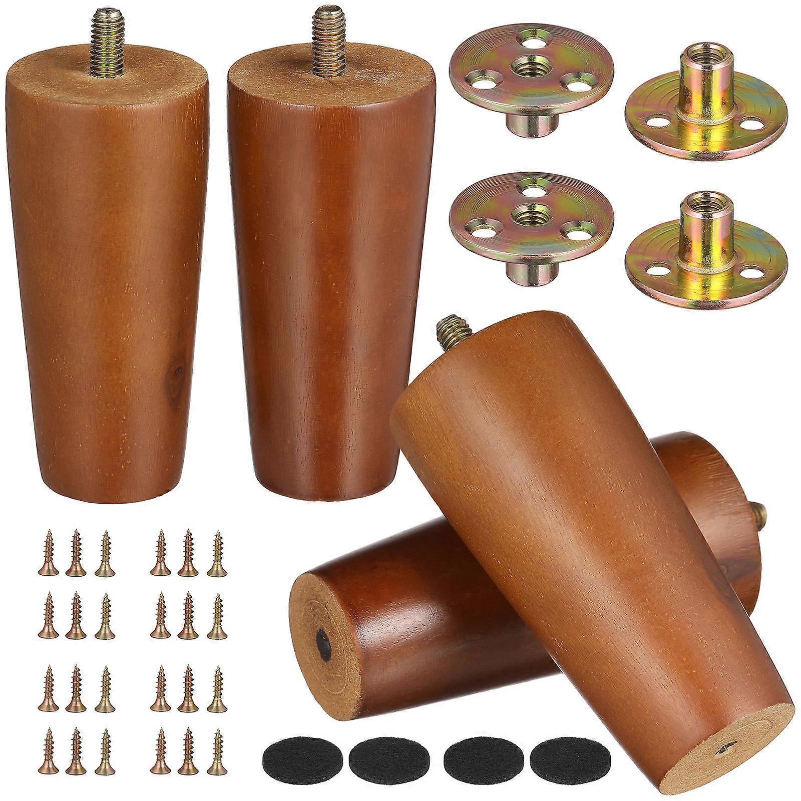 Wood Furniture Legs Replacement Couch Risers 4 Sets Durable Stability Minimalist Design For Homeowners DIY Enthusiasts