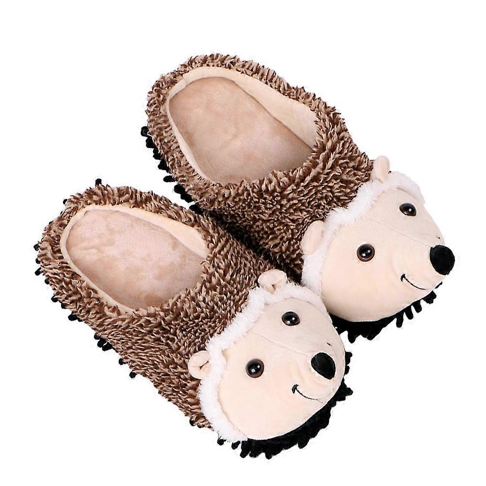 Furry Slippers For Young Women Featuring Adorable Hedgehog Shape Ideal For Winter Indoor Use Lightweight 1 Pair