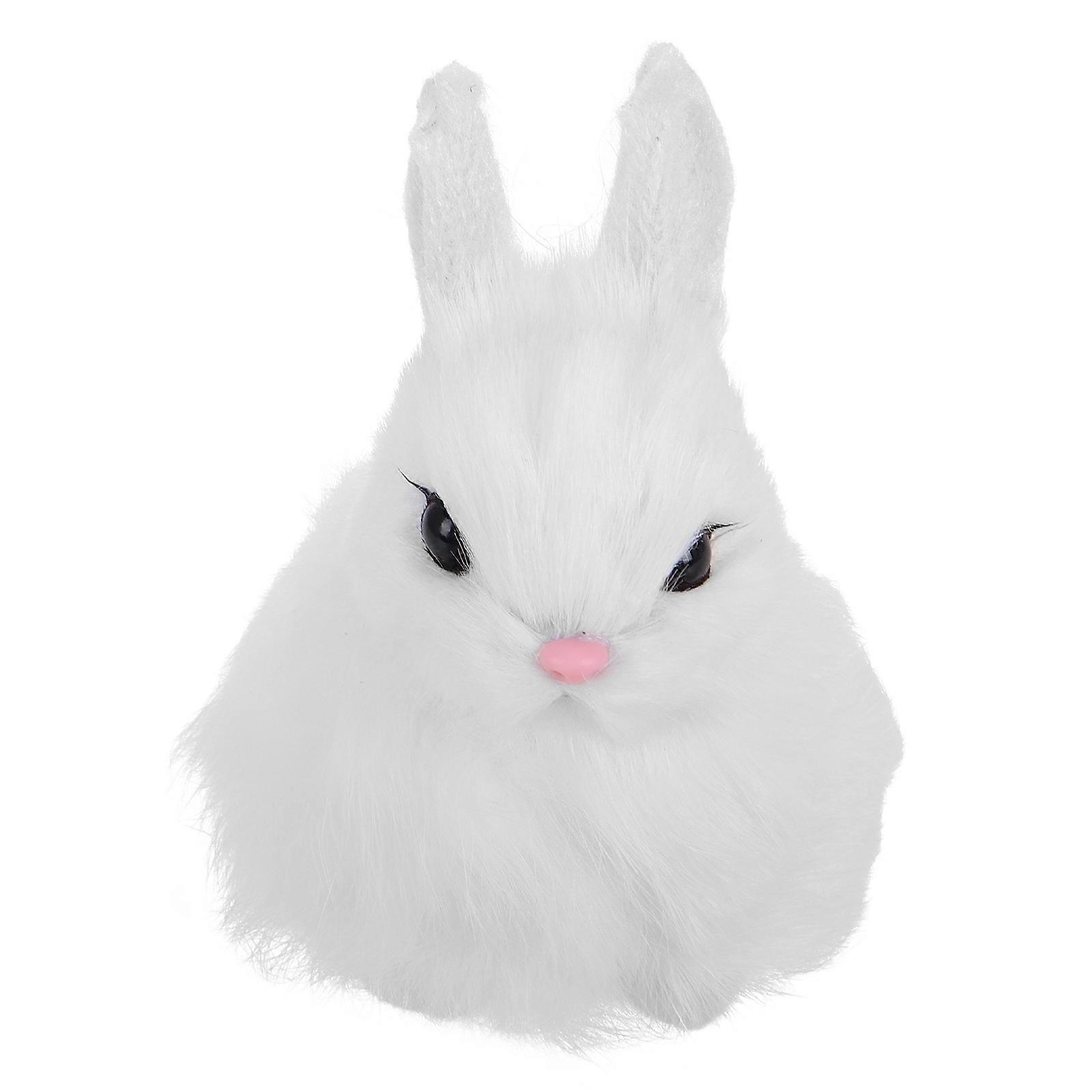 Cute Realistic Plush Bunny Model for Home Decor and Classroom Engagement Multi Colored and Plastic 8.5 Inches