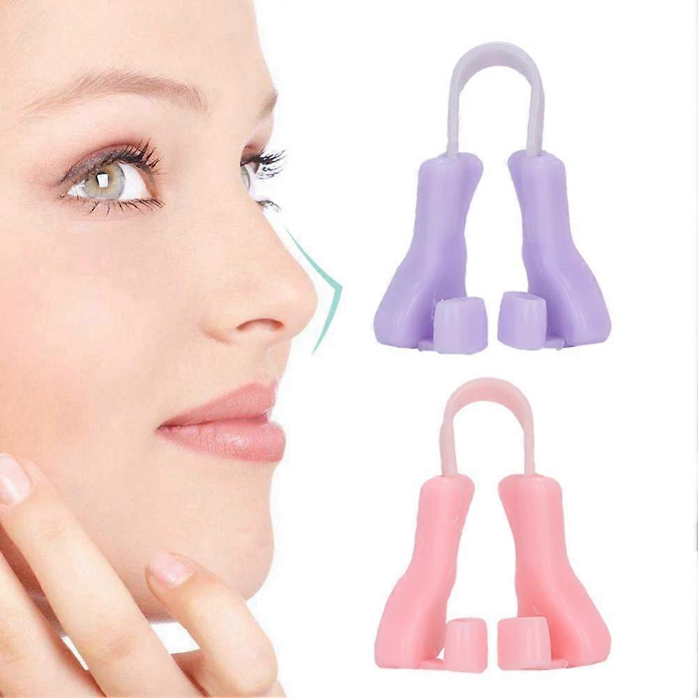 Silicone Nose Shaper, Portable Nose Up Lift Clips, Nose Tip Lifter, Nose Clip, Slimmer Nose, Nose Bridge, Shaping Beauty Clip for Unisex (PinkPurple)