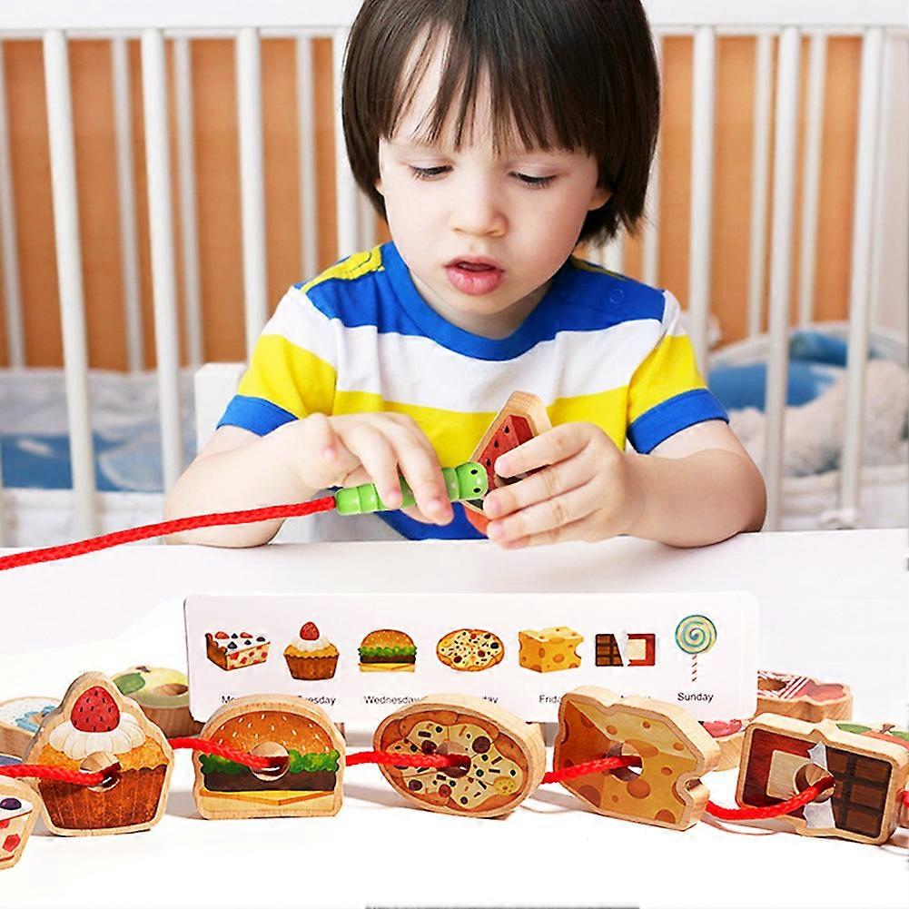 Upgrade Wooden Greedy Caterpillars Rope Toy Fine Motor Skill Toy For ...