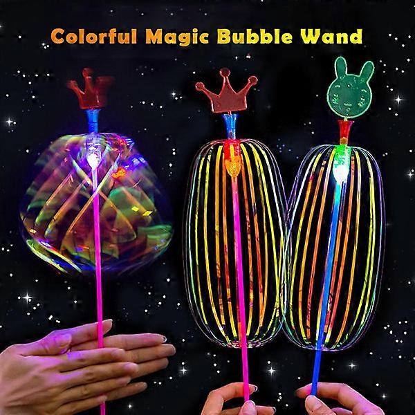 Rainbow Magic Stick Wand LED Bubble Flower Colorful Luminous Toy, fun.