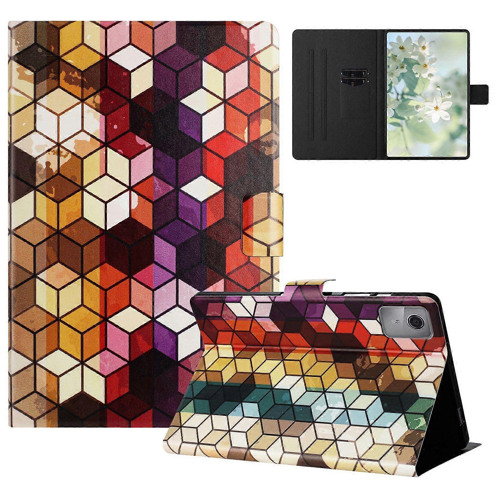 For Lenovo Tab M11 TB-330FU Case Pattern Printed Stand Litchi Texture Leather Tablet Cover with Card Slots