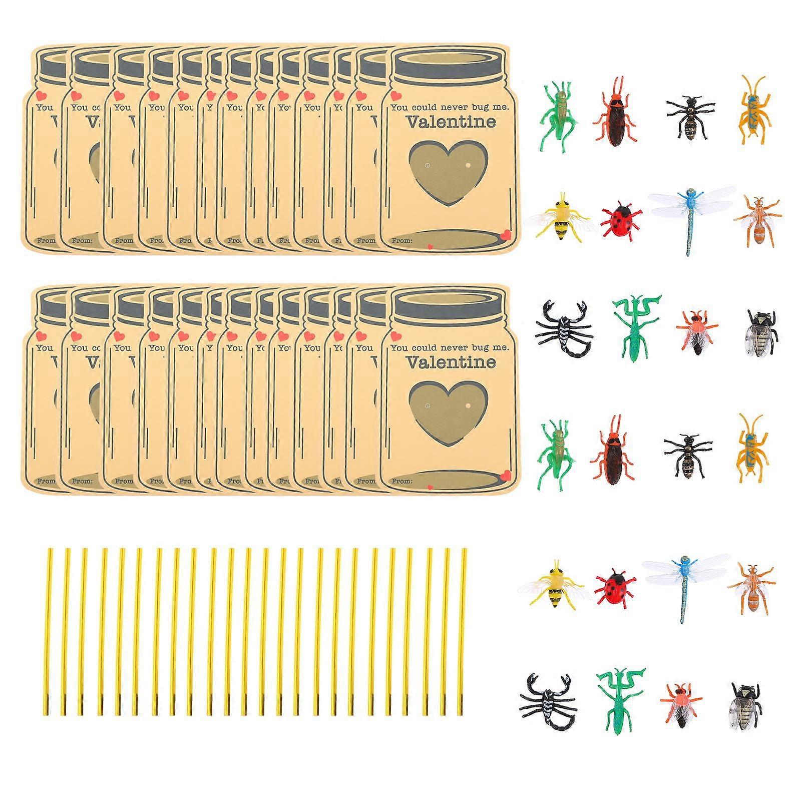 Valentine's Day Cards Greeting Cards with Bugs Figures for 1Set