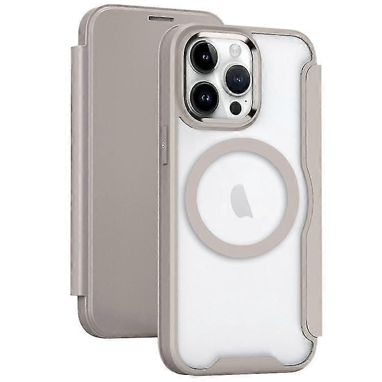 For iPhone 15 Pro Max MagSafe RFID Blocking Adsorption Flip Leather Phone Case