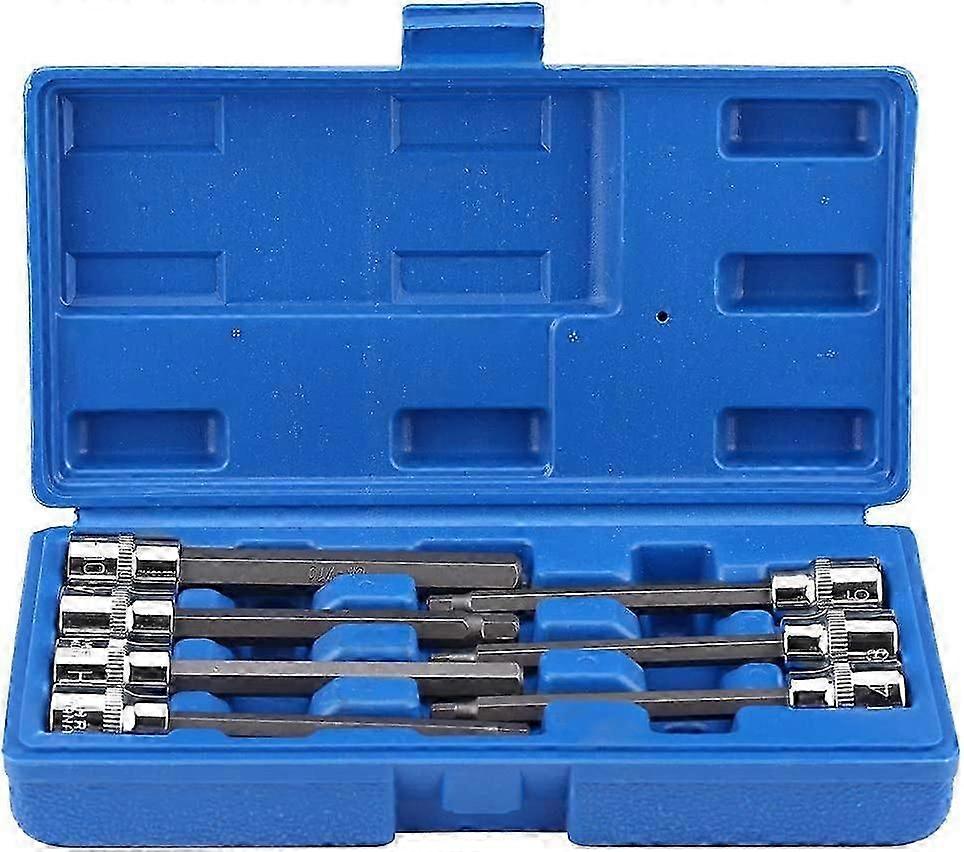 Nut Set, 7pcs Extra Long Hex Socket Set Shank Electric Screwdriver Tool Repair Set