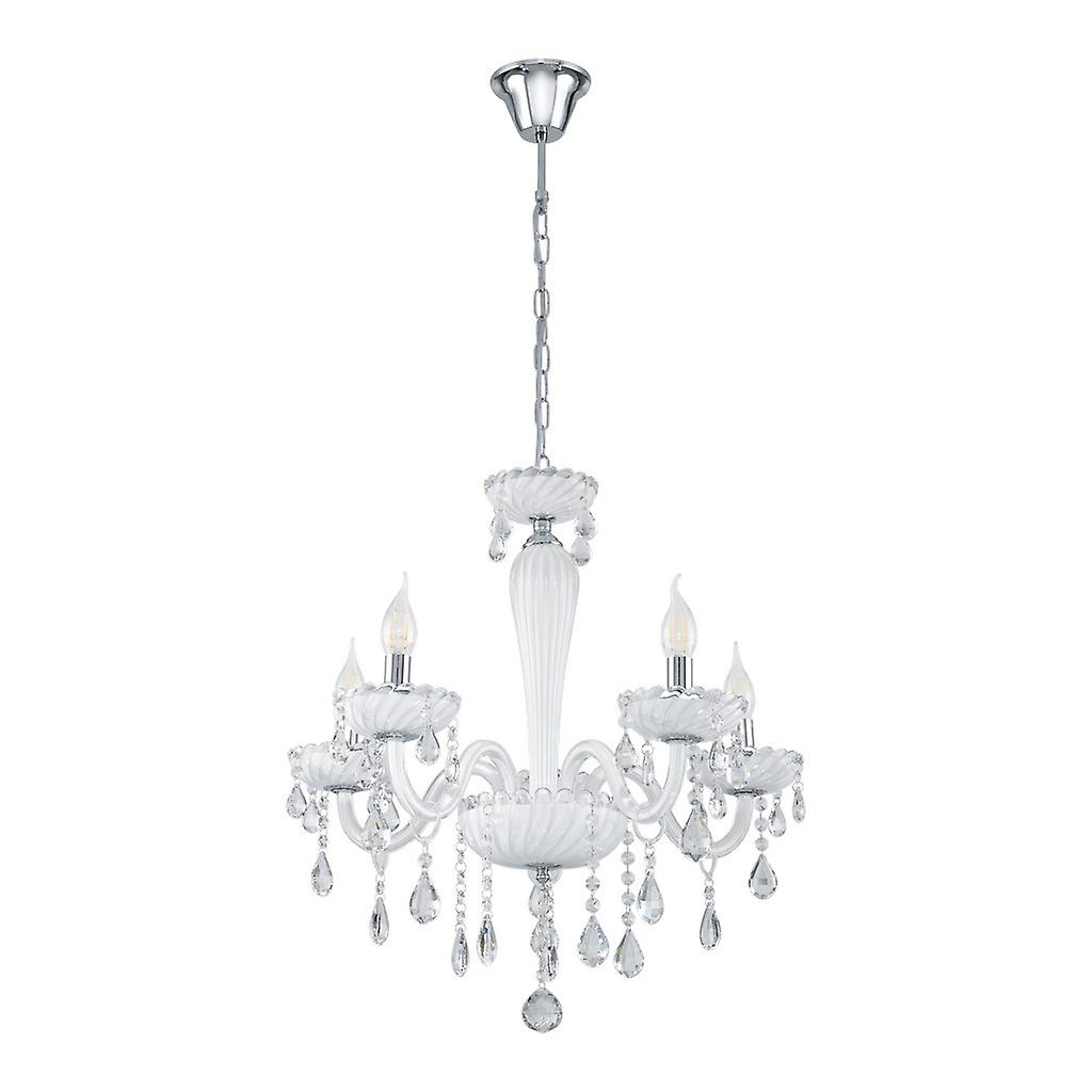 Carpento 5 Lamp Multi Arm Chandeliers Chrome