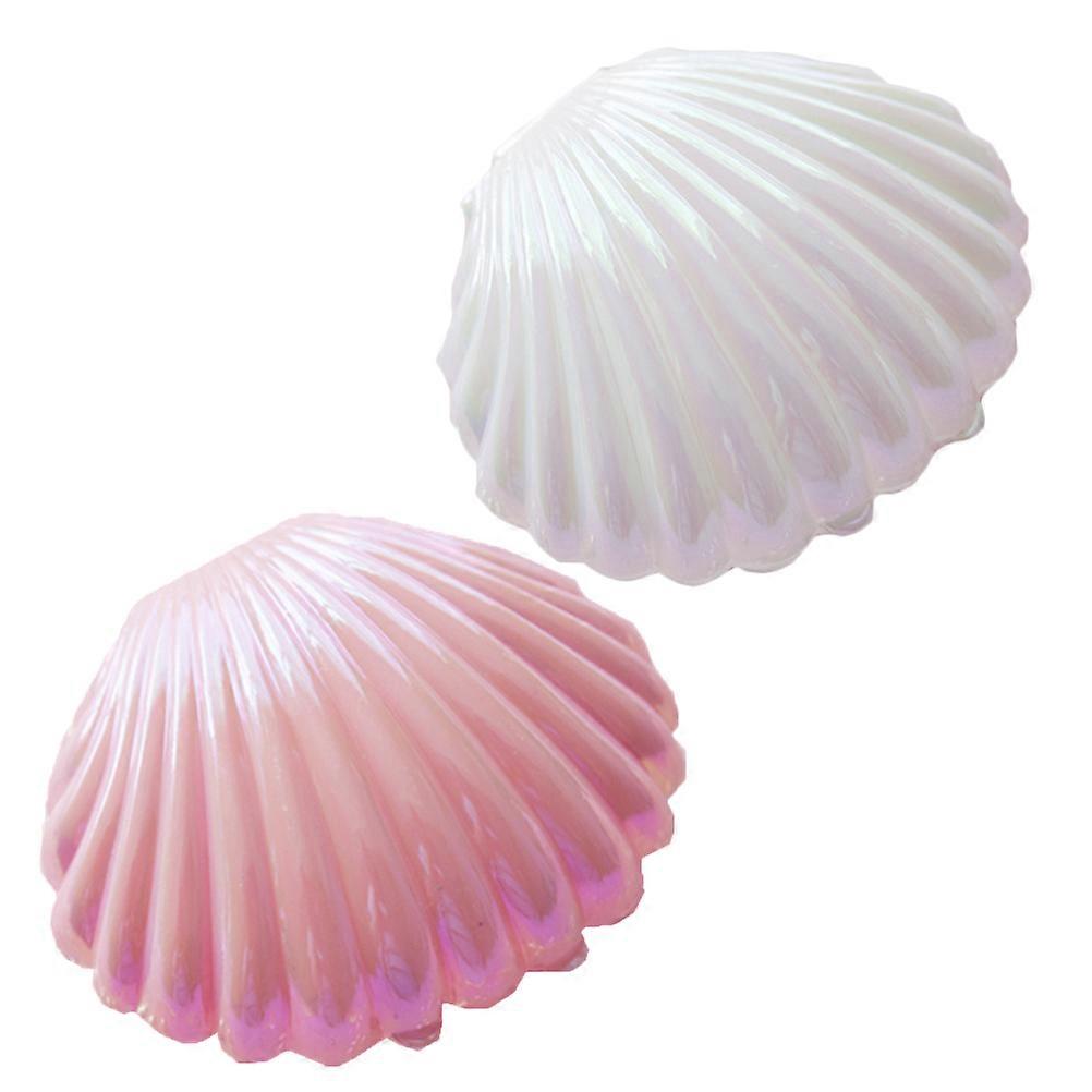 Assorted Color Plastic Simulation Shell for Home Office Decor and Photography Props 2pcs