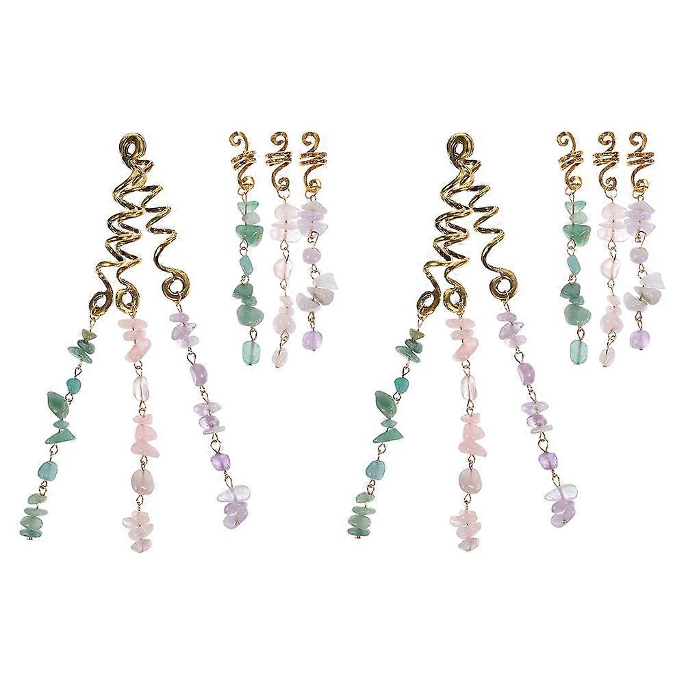 Durable Alloy and Jade Dreadlock Pendant Set for Hair Braiding Accessories with Assorted Color
