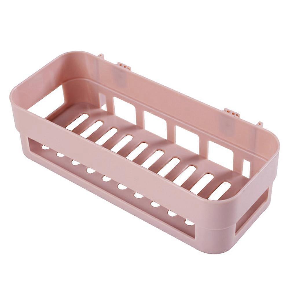 Adhesive Bathroom Shelf Organizer For Home Decoration In Pink Color With Rustproof Design 1Pack