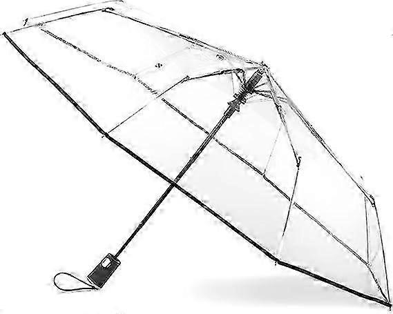 totes Clear Canopy Automatic Open Foldable Umbrella