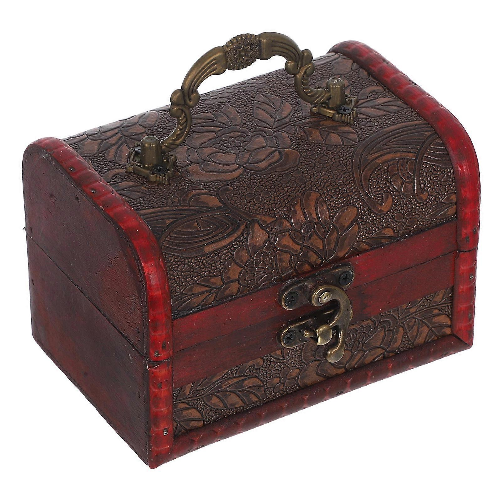 Vintage Keepsake Organizer with Handle for Wedding Favors, Elegant Retro Treasure Container for Jewelry and Trinkets Storage