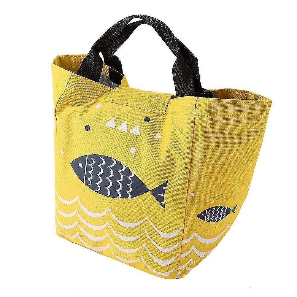 Insulated Portable Lunch Bag & Storage Box for Picnics - Thickened Layer Lunchbox in Yellow for Food Freshness & Easy Carrying