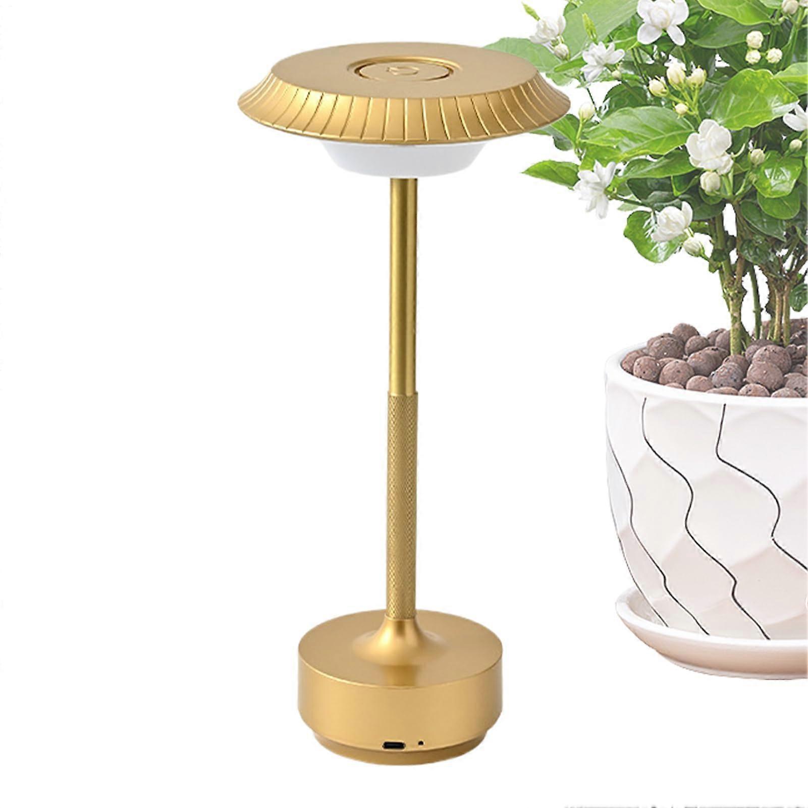 Retro UFO Desk Lamp, Rechargeable, 3 Modes, Night Light, Gold