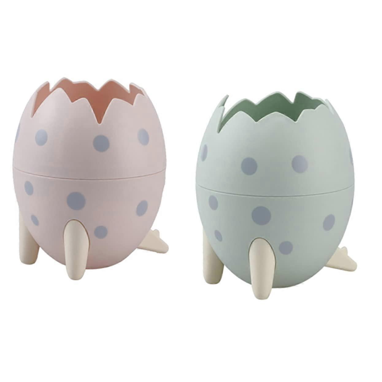 Dinosaur Egg Pen Holder Set - Removable Pen Cup & Small Desktop Waste Bin for Kids - PP Material - 2 Pieces