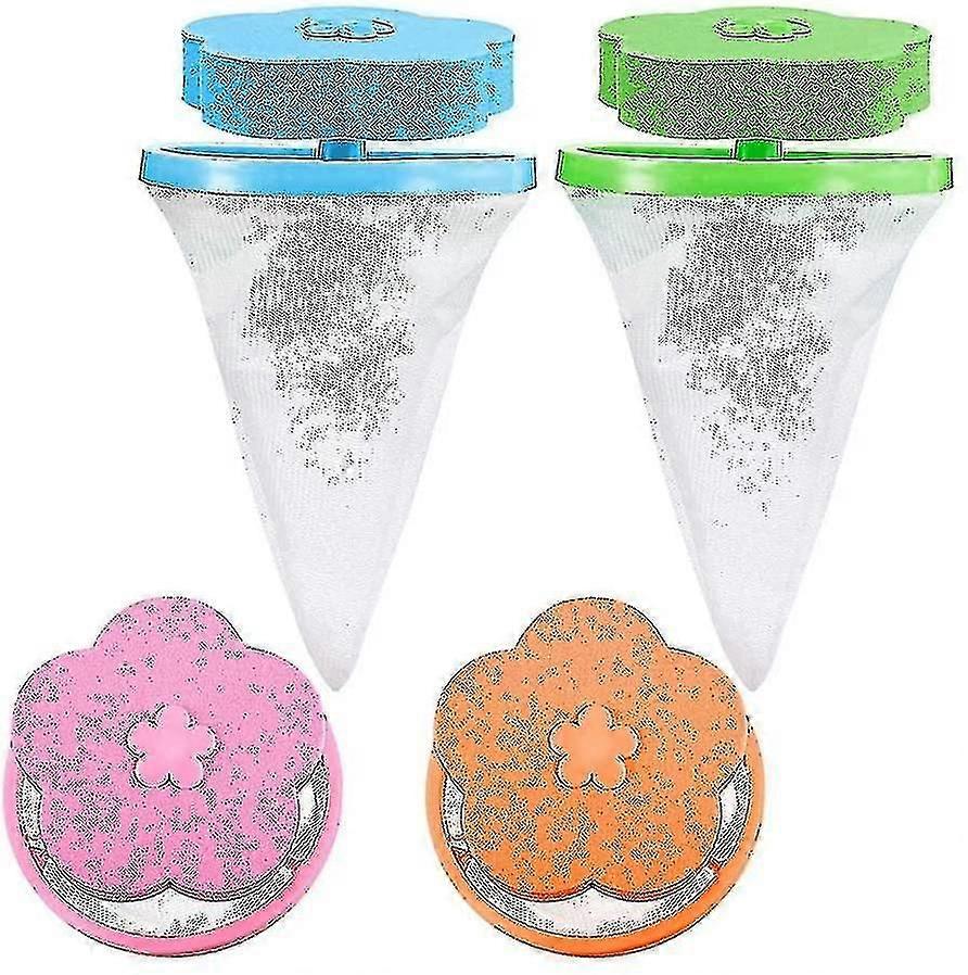 1/5pcs/10pcs/12pcs Pack Reusable Floating Mesh Bags For Washing Machine - Floating Lint Trap