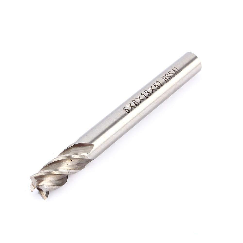 HSS Milling Cutter 6 mm Shank 4 Flute End Mill for Metal Cutting, Straight Shank Drill Compatible with CNC Machines