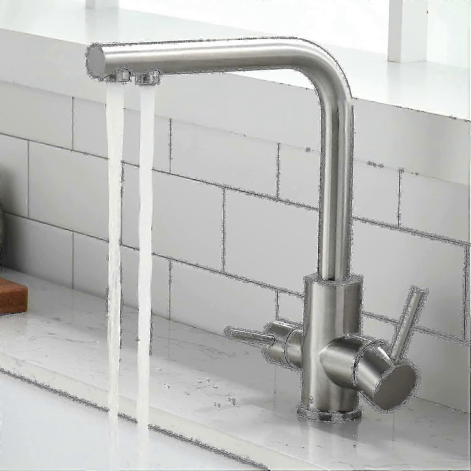 360 Rotatable 3 Way Faucet with 2 Spray Modes and Water Filter Functionality