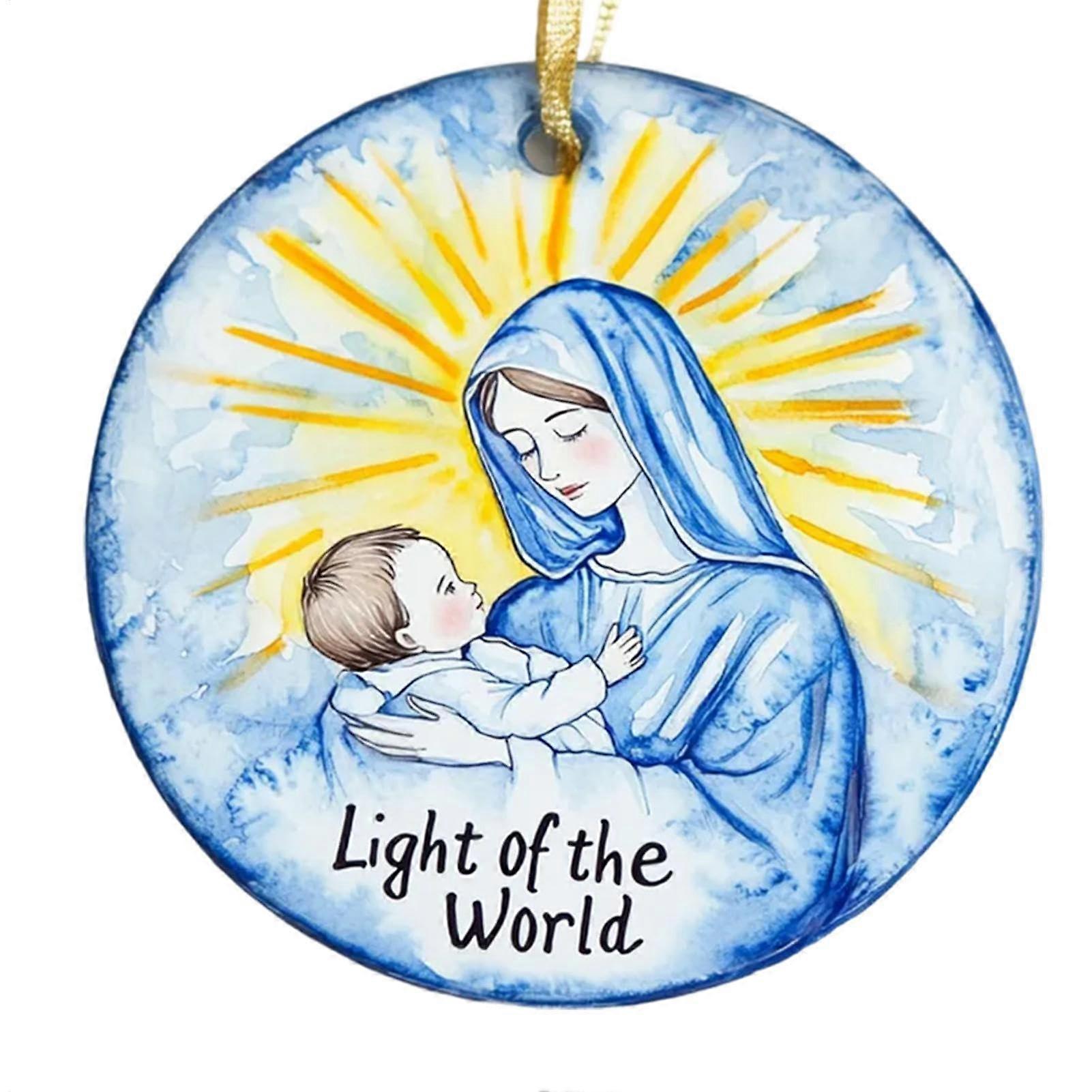 Nativity Scene Christmas Ornaments 2D Acrylic Religious Ornament Keepsake Hangable Ornament For Christmas Tree