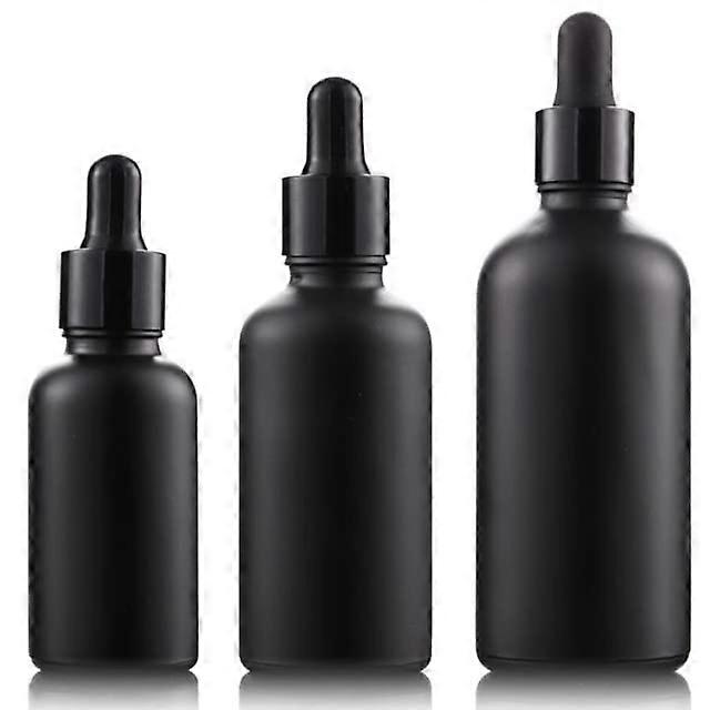 10X Frosted Black Glass Dropper Bottle Essential Oils 5ml to 100ML Ref: 1090