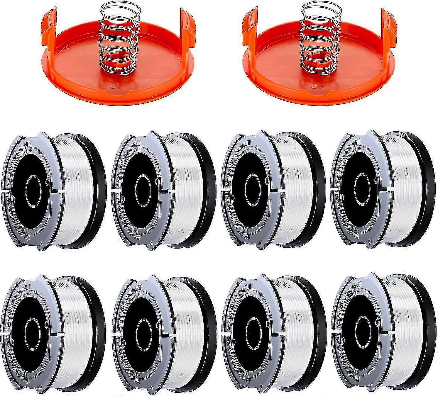Black Decker Trimmer Line Spool: 1.65mm x 9m, 8 Spools + 2 Caps & Springs Edition 0816