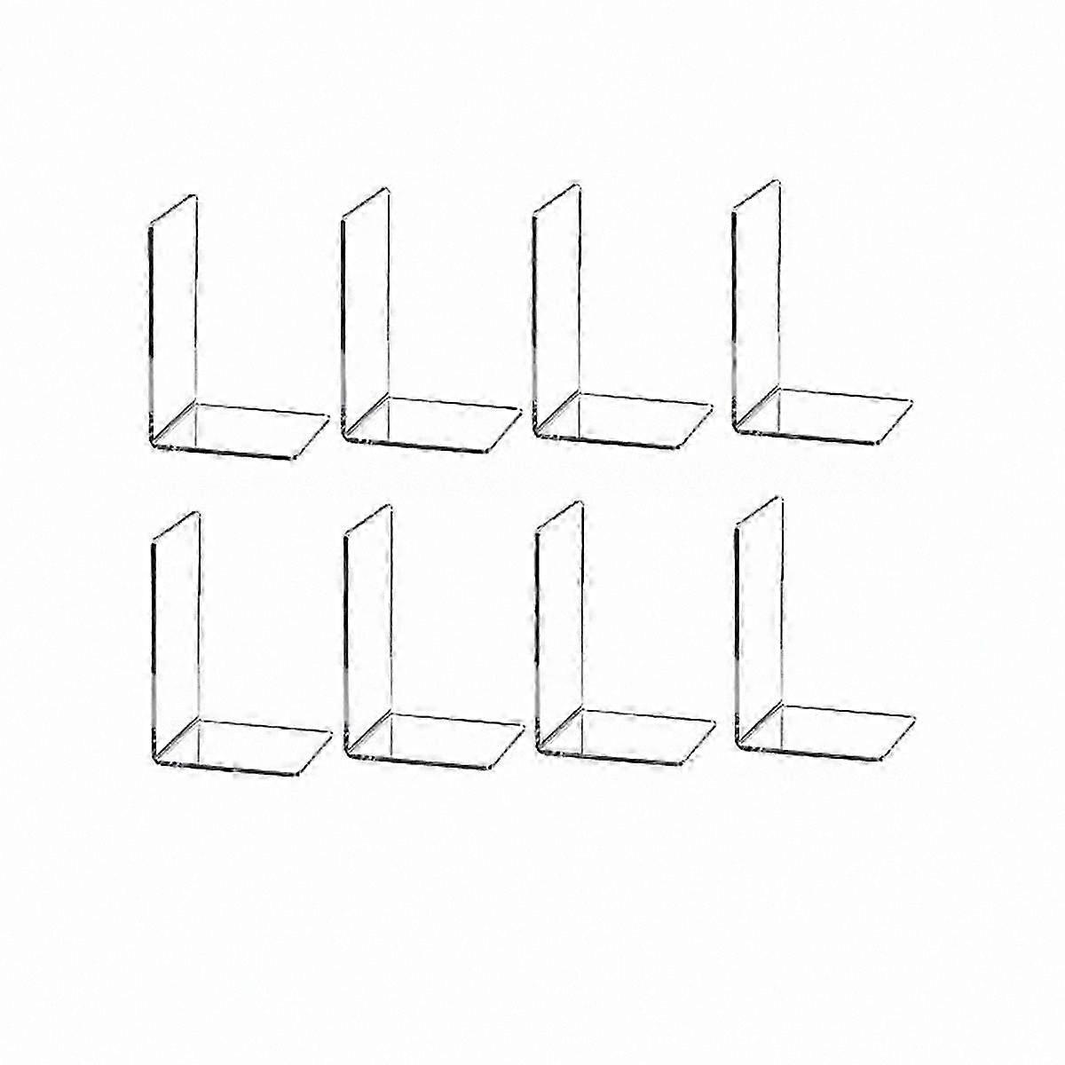 Clear Acrylic Bookends for Shelves, L-Shaped Design for Organizing Books, Albums, and Picture Frames