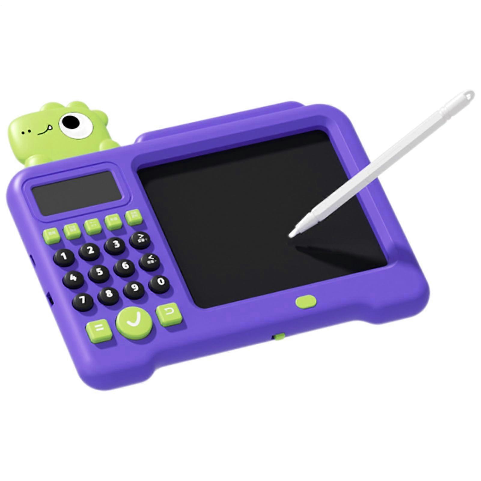 Handwriting Board 19.2x16.9cm LCD Drawing Tablet for Kids, Educational Calculation and Writing Tablet, Purple