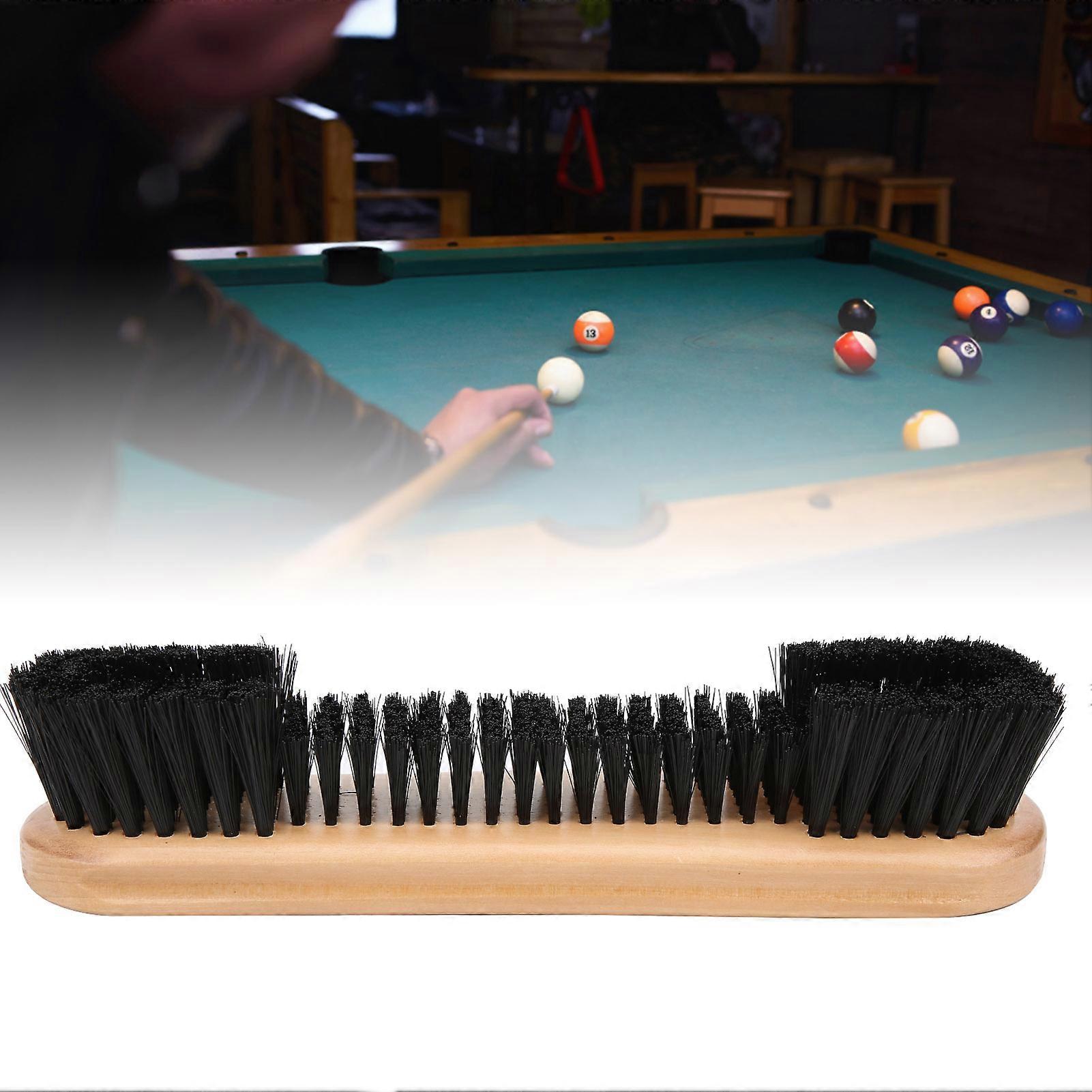 2Pcs Pool Table Brush Set Wooden Handle 22.7cm Billiard Cleaner