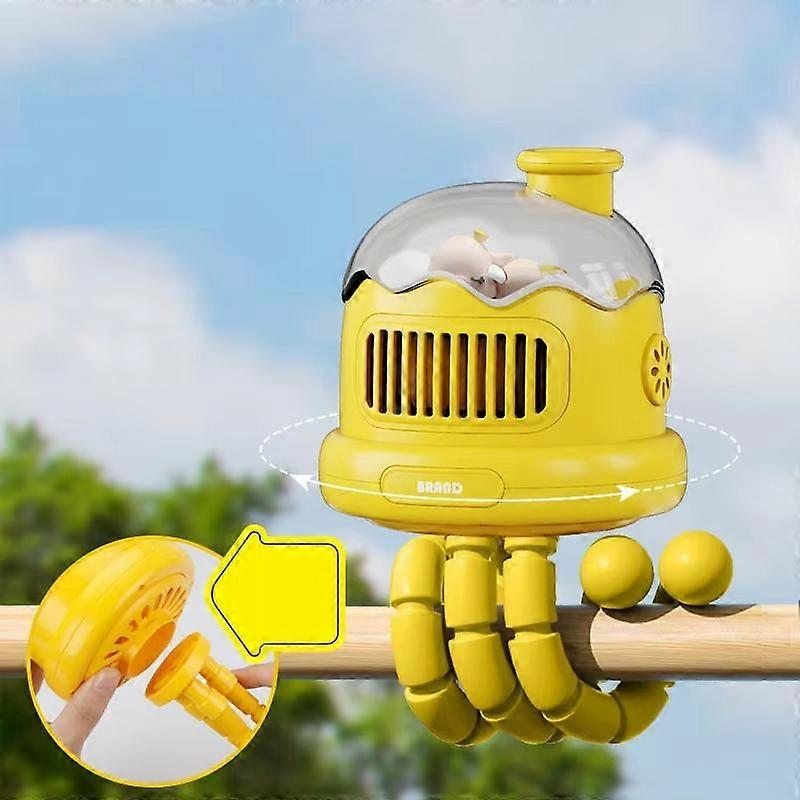 Strollers Clip-on Bladeless Fan Non-oscillating Yellow