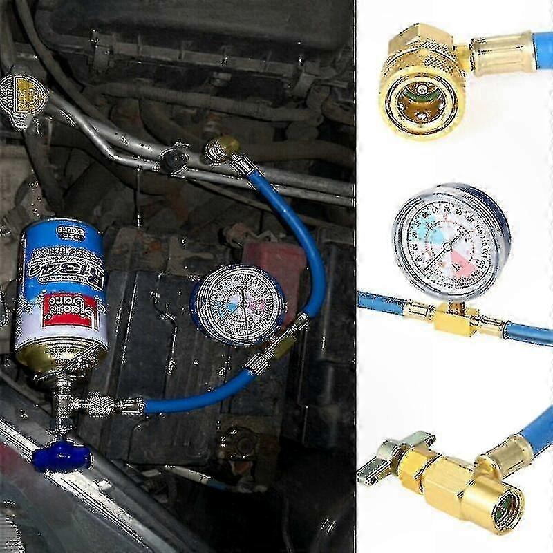 R134a Refrigerant Recharge Kit with Pressure Gauge for AC Systems