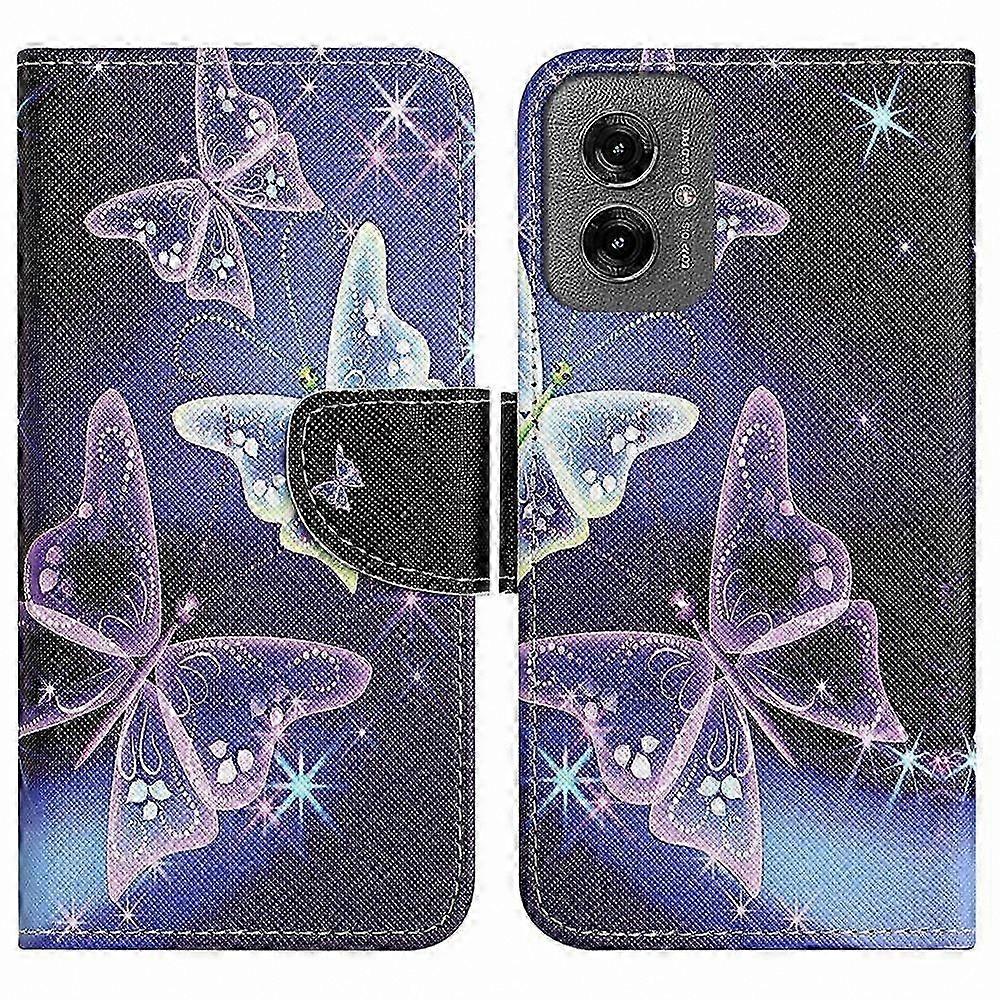 Cross Texture Leather Case for Moto G55 5G - Patterned Phone Cover with Stylish Design