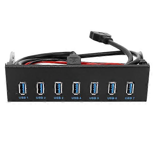 7-Port USB 3.0 Hub 5Gbps 5.25-Inch CD-ROM Drive Bay CD-ROM Front Panel for Computer Case + USB 3.0 19-P